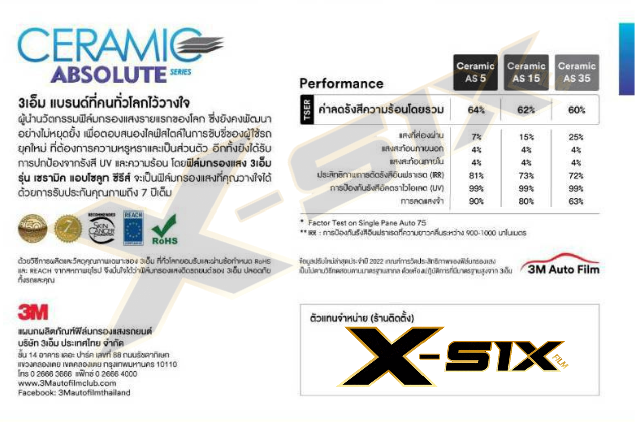 3M Ceramic Absolute Series | ร้าน X-Six Film ติดฟิล์มกรองแสงที่นนทบุรี ...